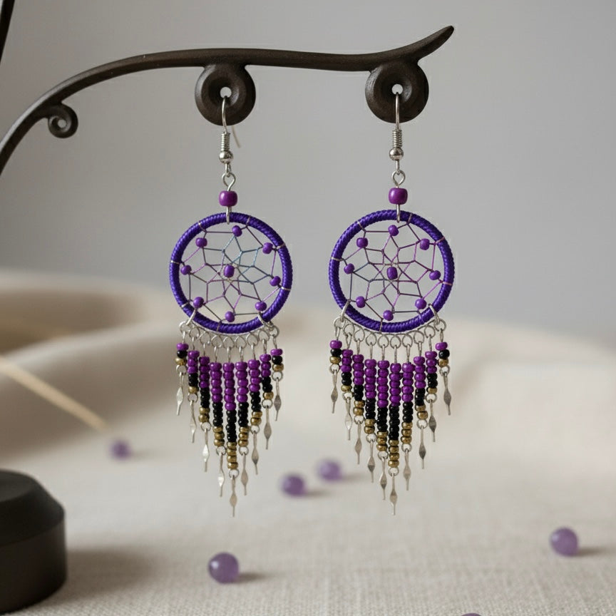 Dark Purple Dreamcatcher Dangles