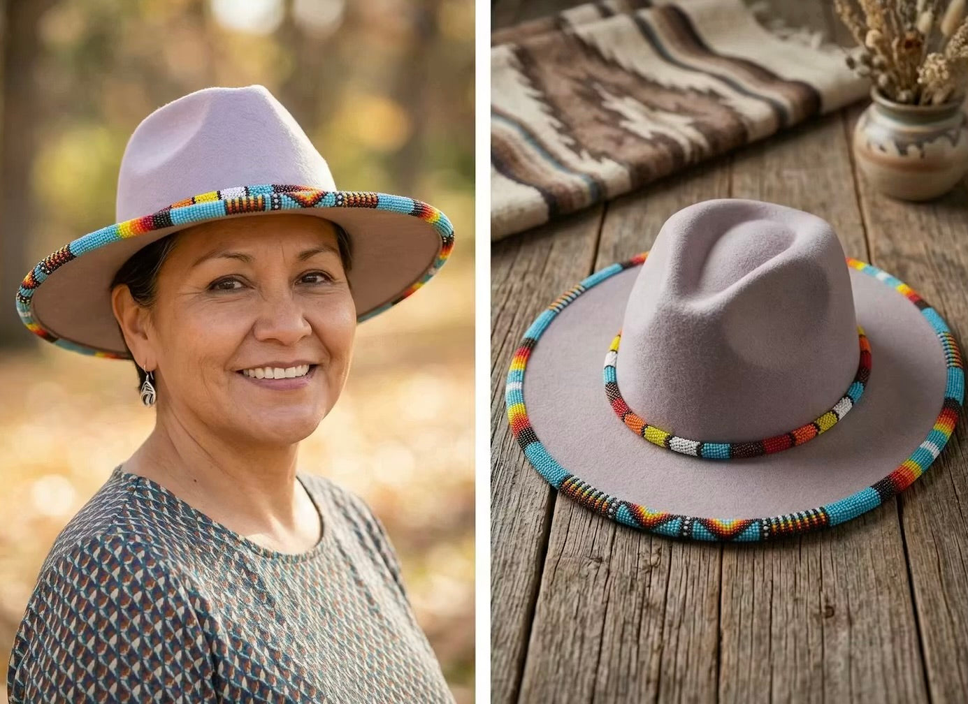 OLDTRIBES Size-57 Handmade Beaded Hat