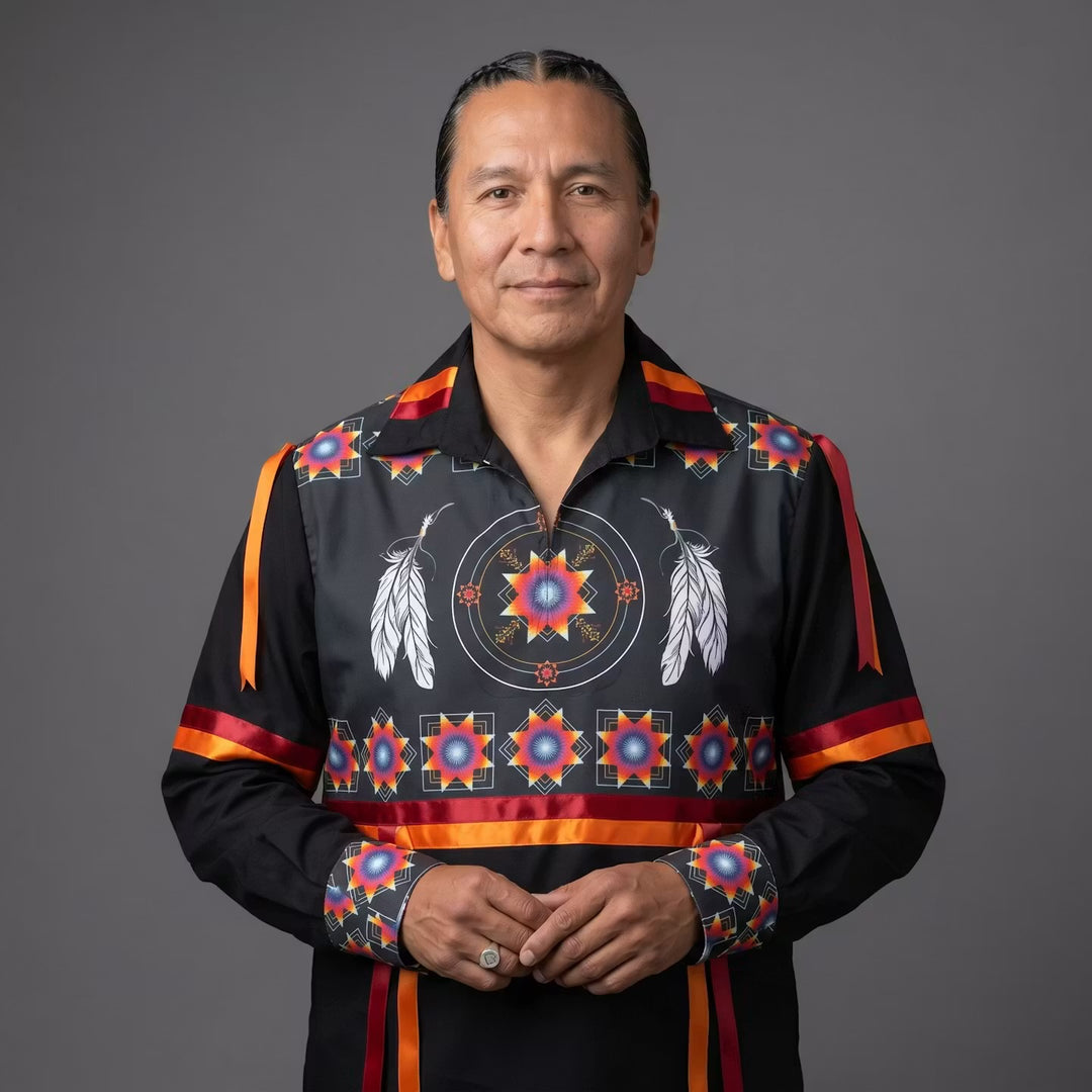 Ribbon Shirt with feathers
