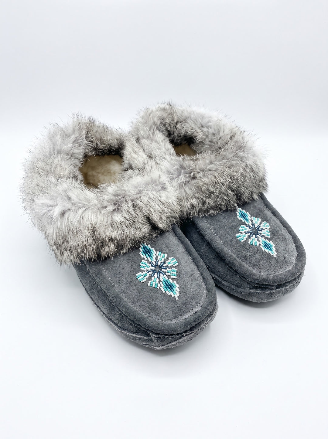 Moccasins with Beadwork (Size 9)