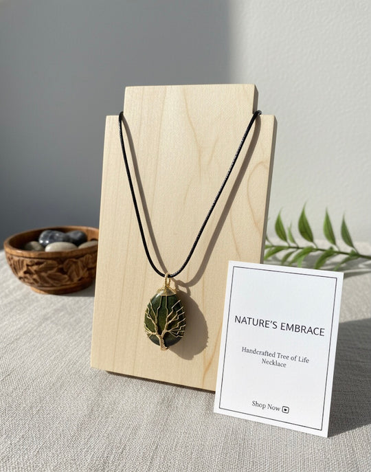 Yellow golden tiger eyes Gemstone Pendant Wrapped w/ Gold Tree of Life