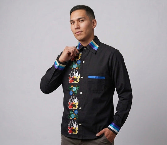Embroidered Ribbon Shirt (Bear Paw)