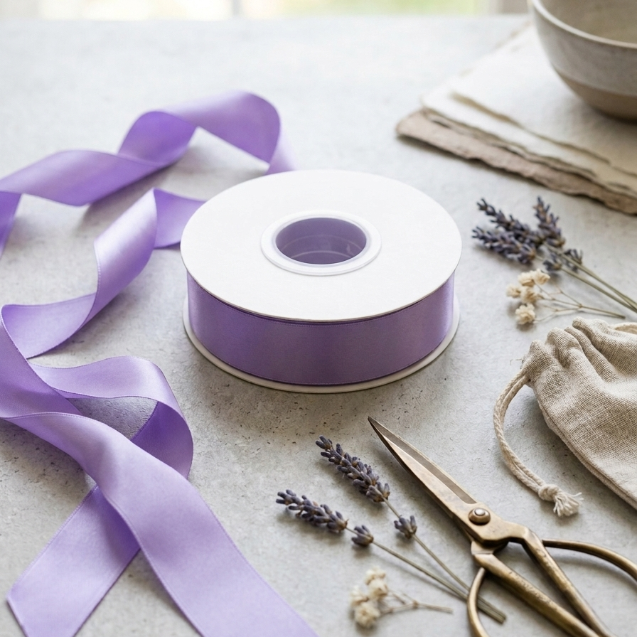 OLDTRIBES 30 Meter Double Face Light Purple #462 Ribbon Roll