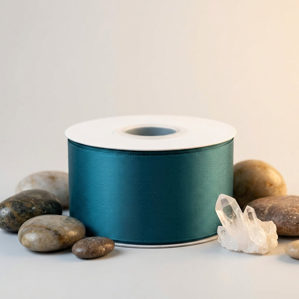 Satin Ribbon Double Face- Teal #347- 3.8 cm Wide