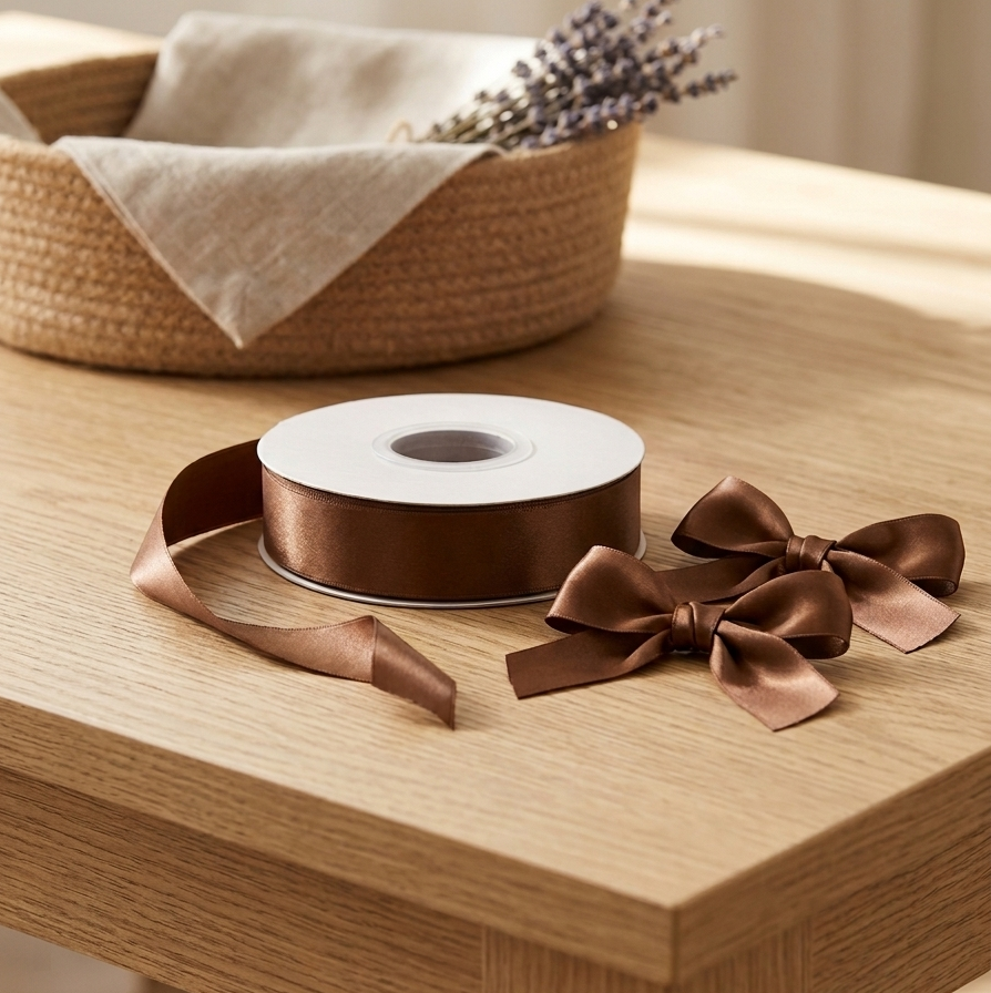 OLDTRIBES 30 Meter Double Face Brown #847 Ribbon Roll