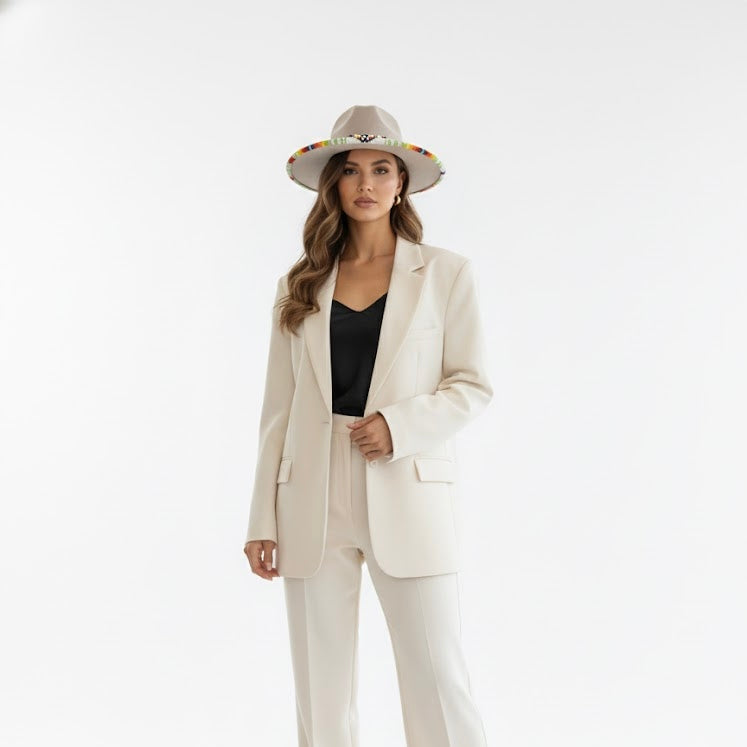 Handmade Beaded Hats (Cream Collection)