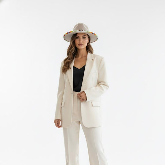 Handmade Beaded Hats (Cream Collection)