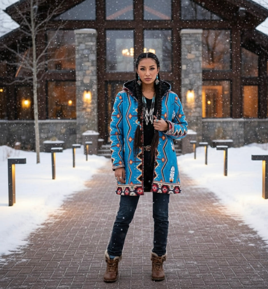 OLDTRIBES™ Sky Blue Long Coat