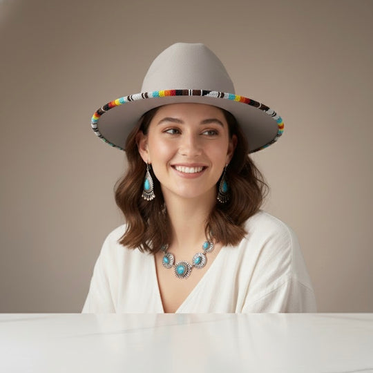 Handmade Beaded Hats (Cream Collection)