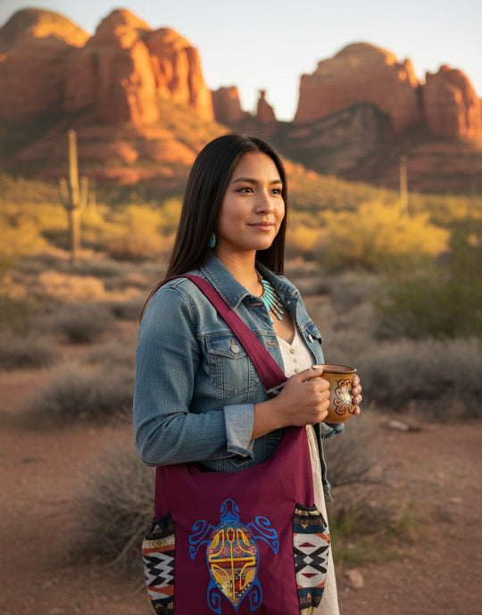 Turtle Embroidered Crossbody Bag