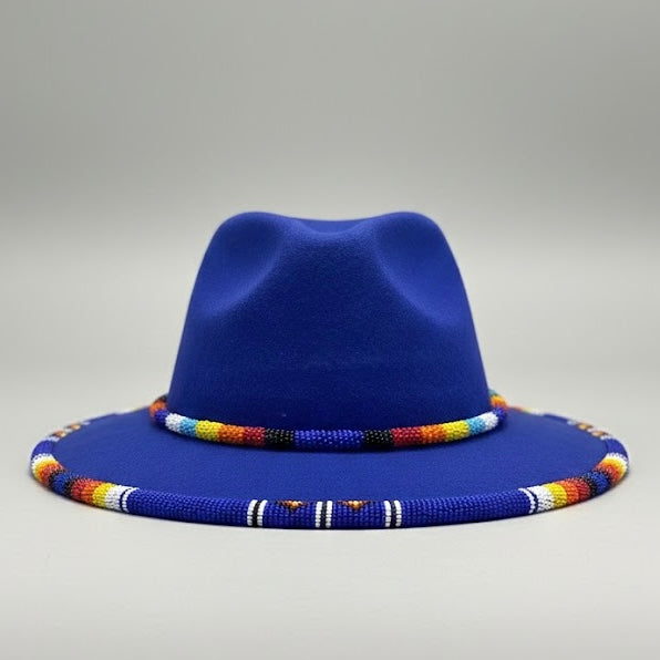 Handmade Beaded Hat (Royal Blue)