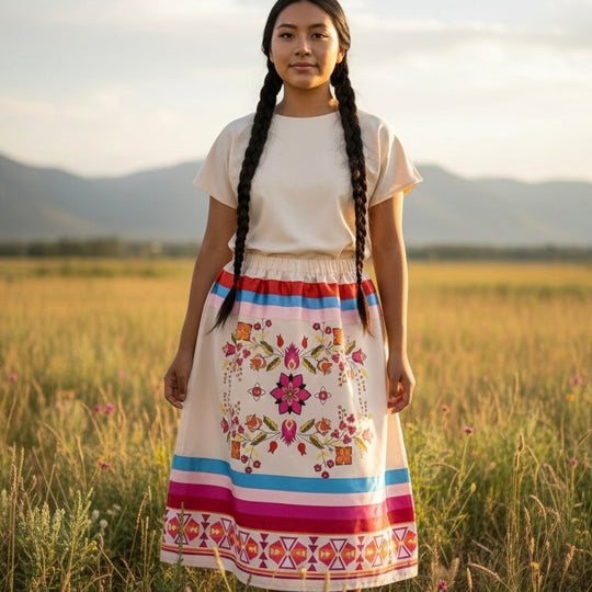 OLDTRIBES™ Floral Ribbon Skirt