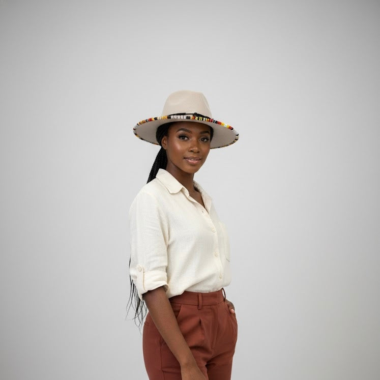 Handmade Beaded Hats (Cream Collection)