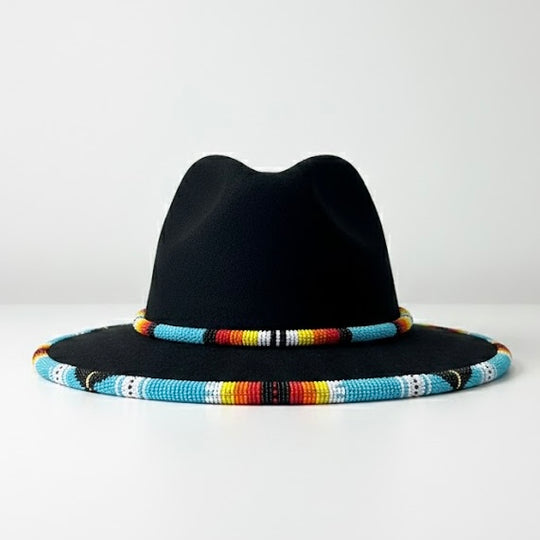 Handmade Beaded Hat (Turquoise Beads)