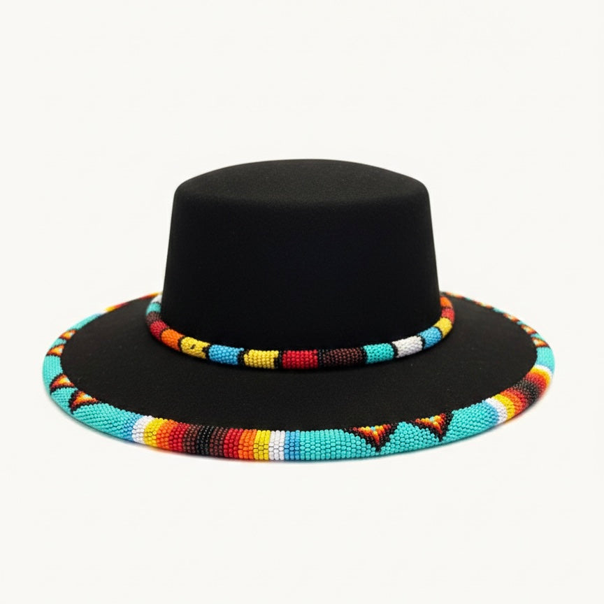 Size-60 Handmade Beaded Hat