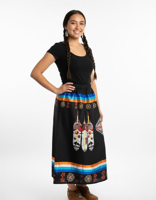 Ribbon Skirt with Feather