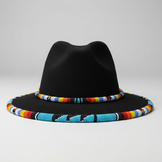 Handmade Beaded Hat (Turquoise Beads)