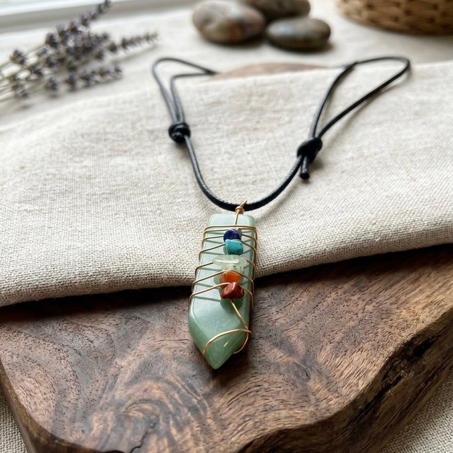 OLDTRIBES Natural Sword Chakra Unisex Aqua Marin Pendant