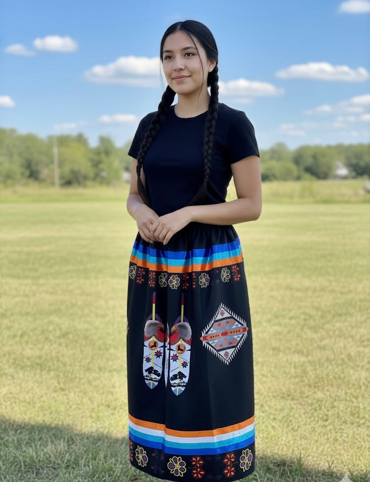 Ribbon Skirt with Feather