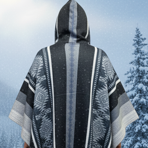 Grey Soft Handmade Wool Ponchos