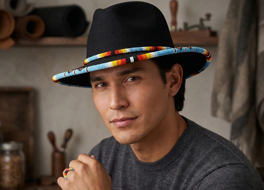 Size-61 Handmade Beaded Hat