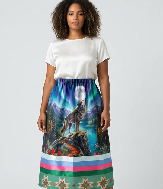 Northern Wolf Ribbon Skirt