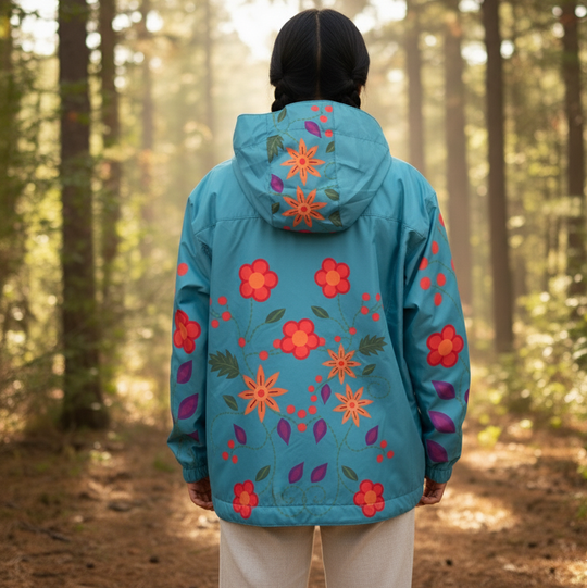 OLDTRIBES™ Turquoise Spring Blossom Windbreaker