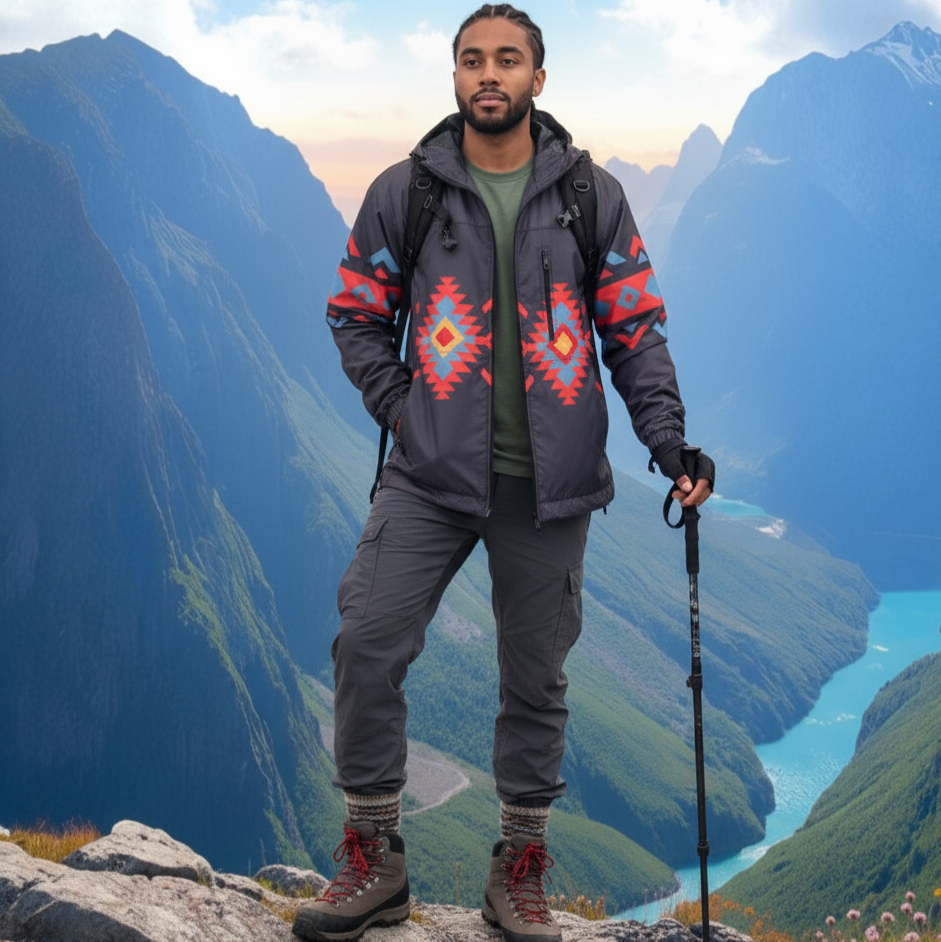 OLDTRIBES™ Sunrise Peaks Windbreaker(Black)