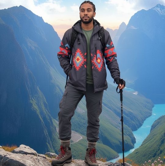 OLDTRIBES™ Sunrise Peaks Windbreaker(Black)