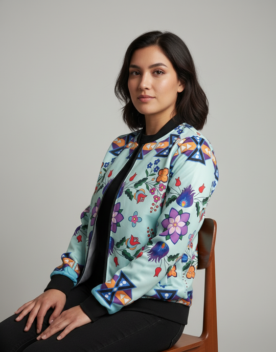 Floral Sky Bomber Jacket