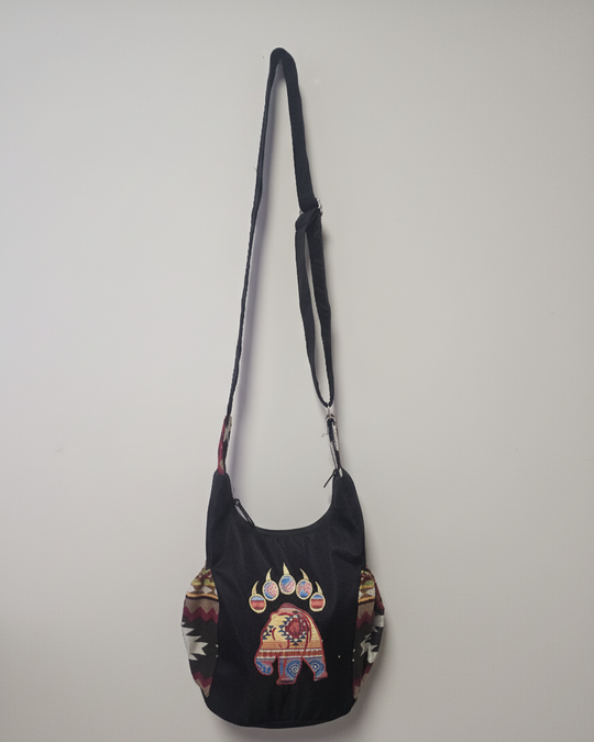 Trail of Bear Embroidered Crossbody Bag