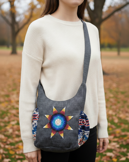 Wisdom Star Embroidered Crossbody Bag