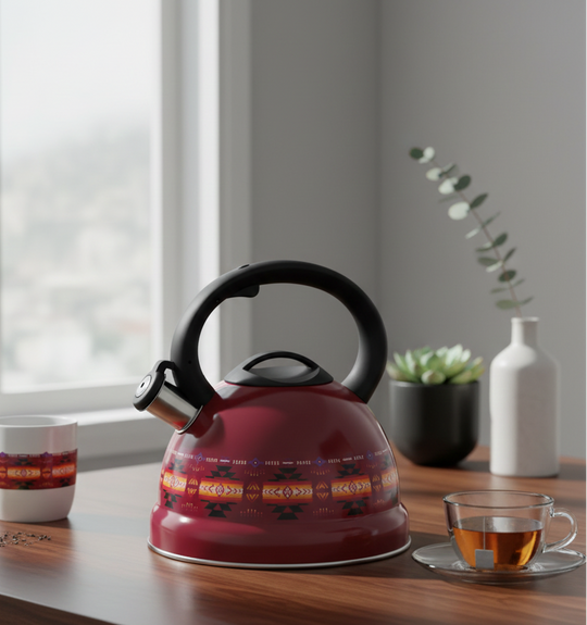 Bouilloire à thé en acier inoxydable rouge 3L