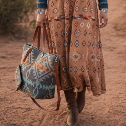 Grey and Orange Tote Bag