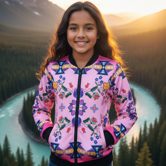 Blouson aviateur Blush Meadow pour enfants