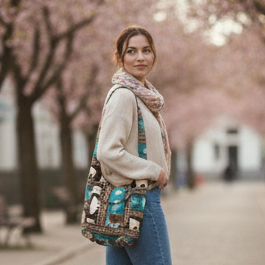 OLDTRIBES™ Brown and Turquoise white  Buffalo Crossbody Bag