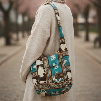 OLDTRIBES™ Brown and Turquoise white  Buffalo Crossbody Bag