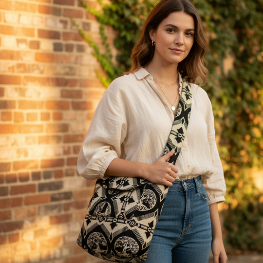 OLDTRIBES™ Black   Tree of live Crossbody Bag