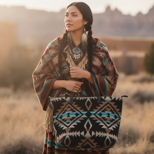 Sac fourre-tout noir et marron