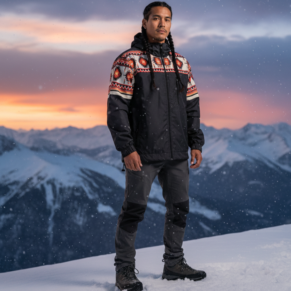 OLDTRIBES™ Sunburst Diamond Print Windbreaker