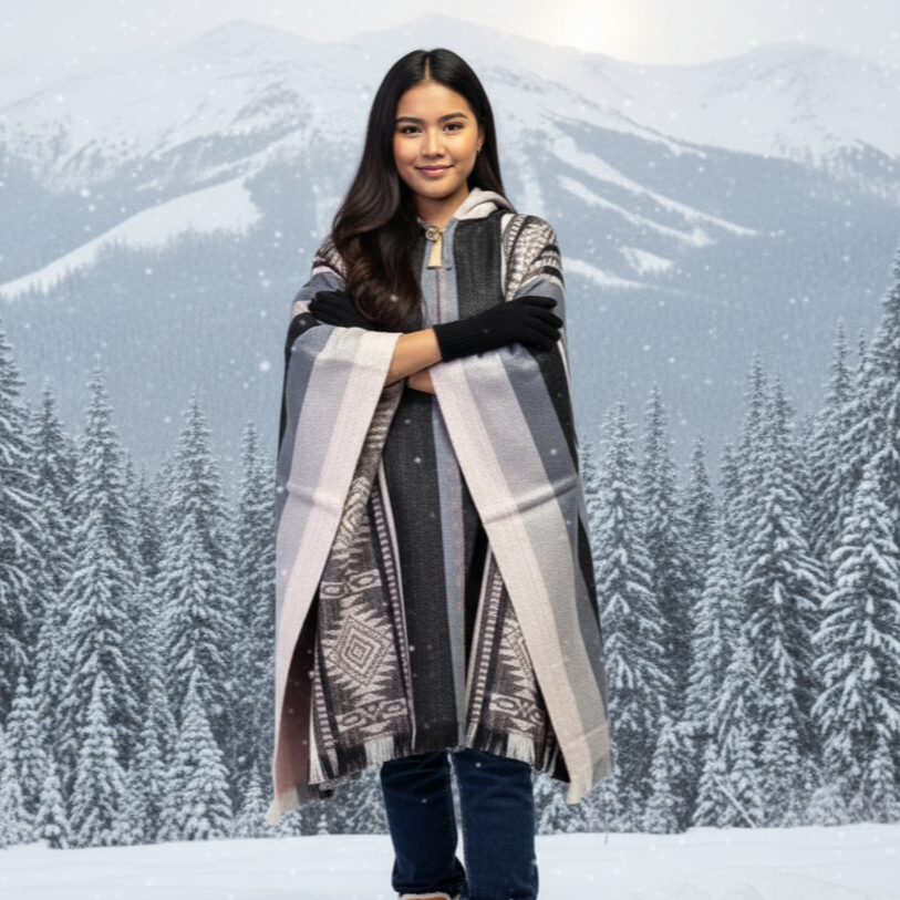 Light Pink Soft Handmade Wool Ponchos