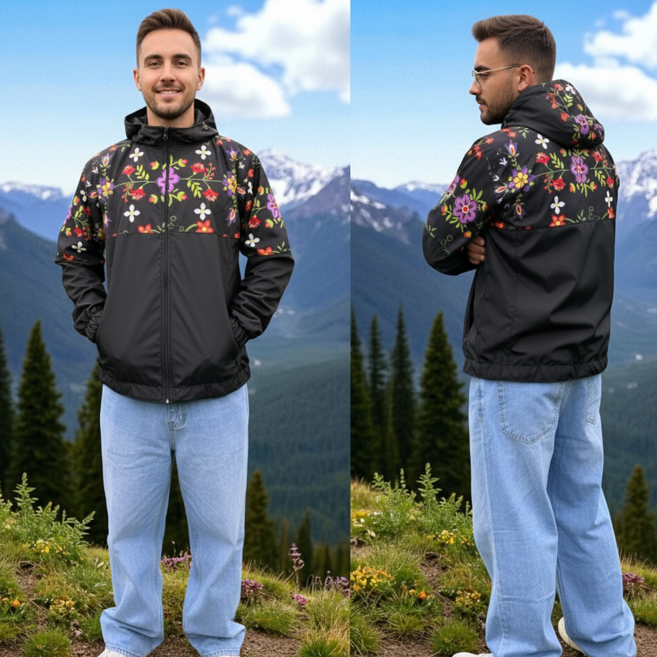 OLDTRIBES™ Midnight Bloom Windbreaker