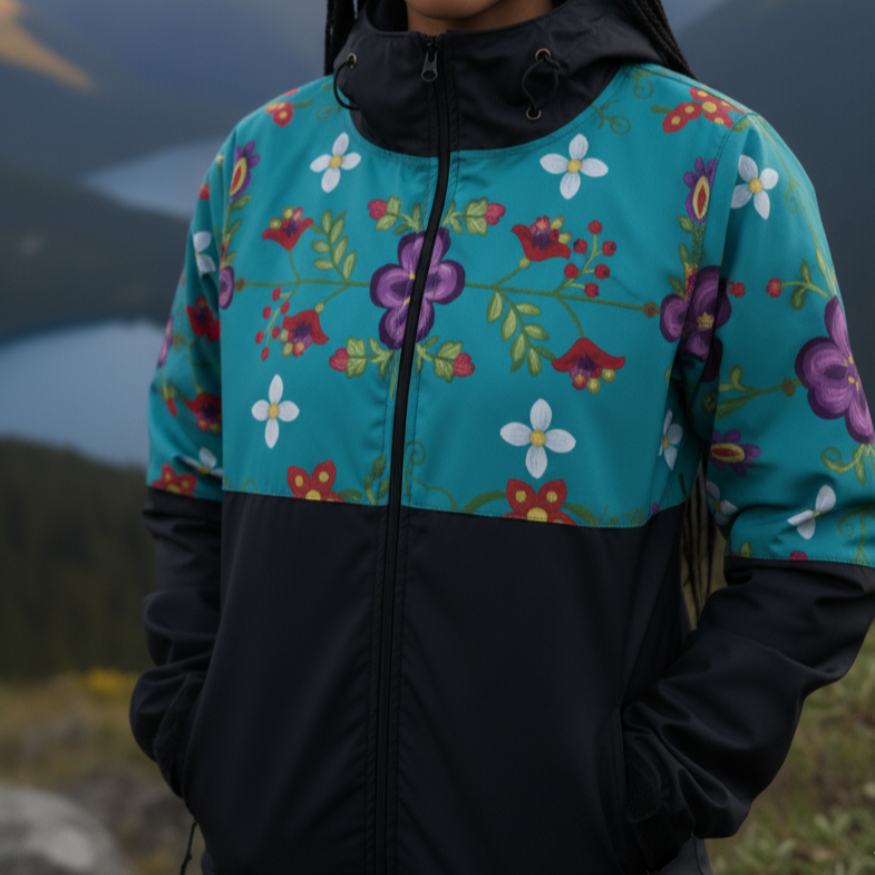 OLDTRIBES™ Turquoise Bloom Windbreaker