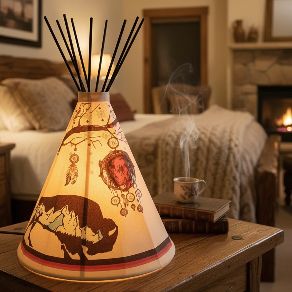 Traditional Buffalo Teepee Lamp
