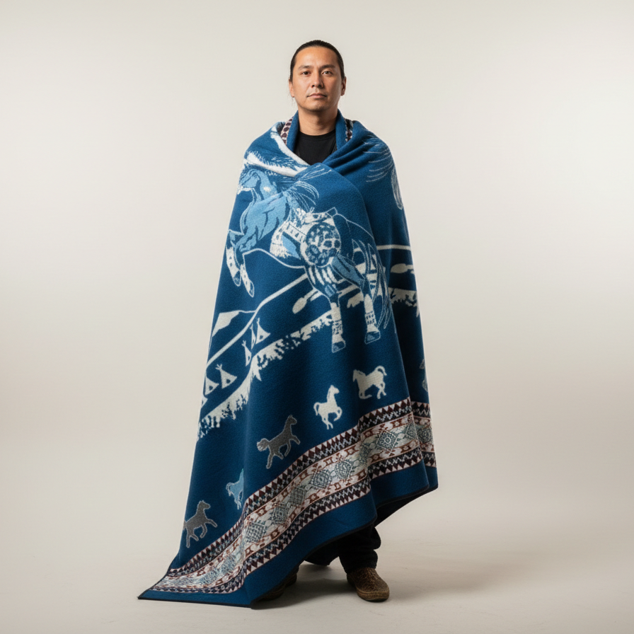 OLDTRIBES™ Horse Spirits Alpaca Blanket