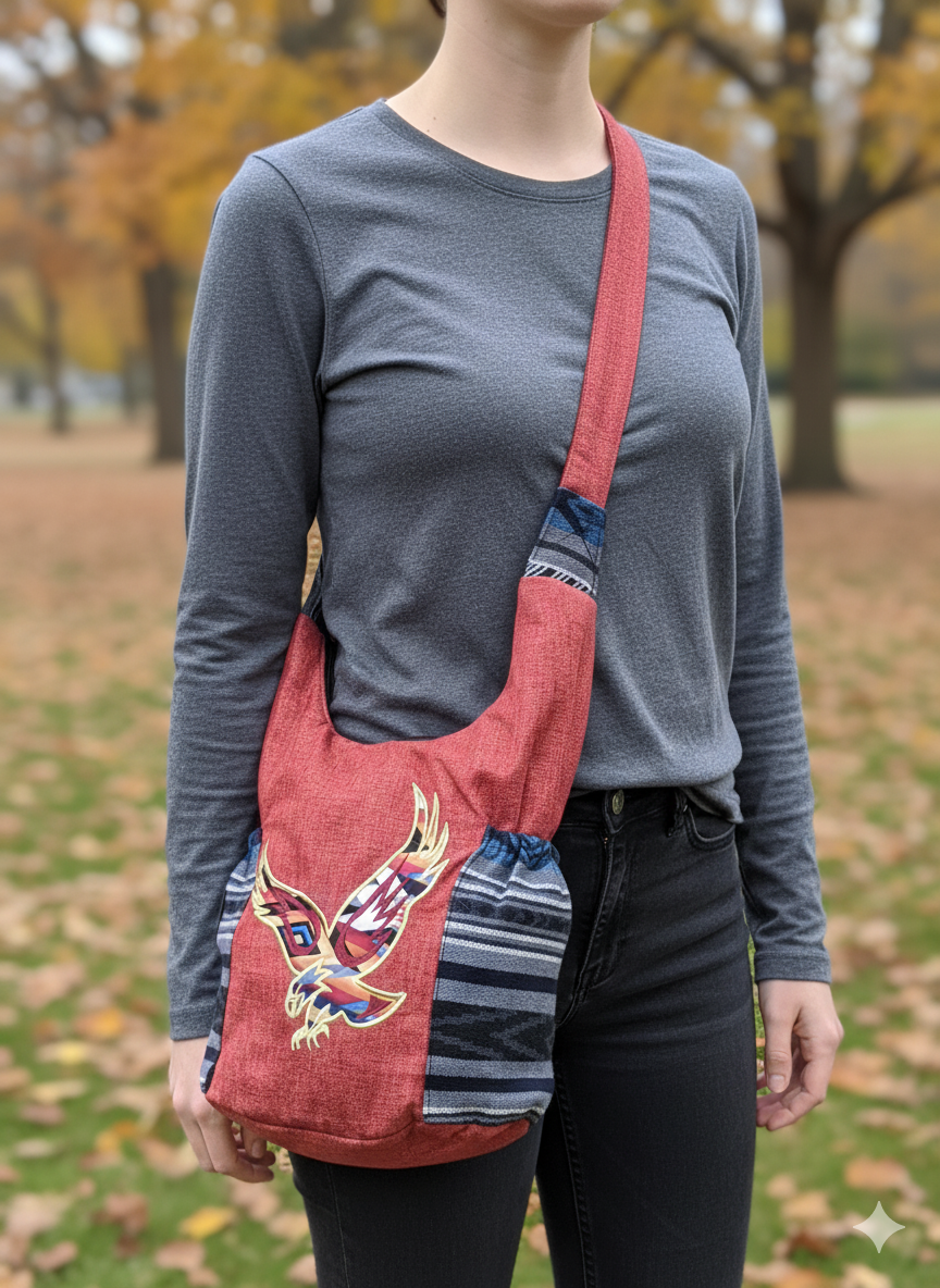 Eagle Spirit Embroidered Crossbody Bag