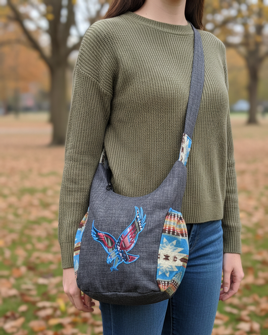 Eagle Spirit Embroidered Crossbody Bag