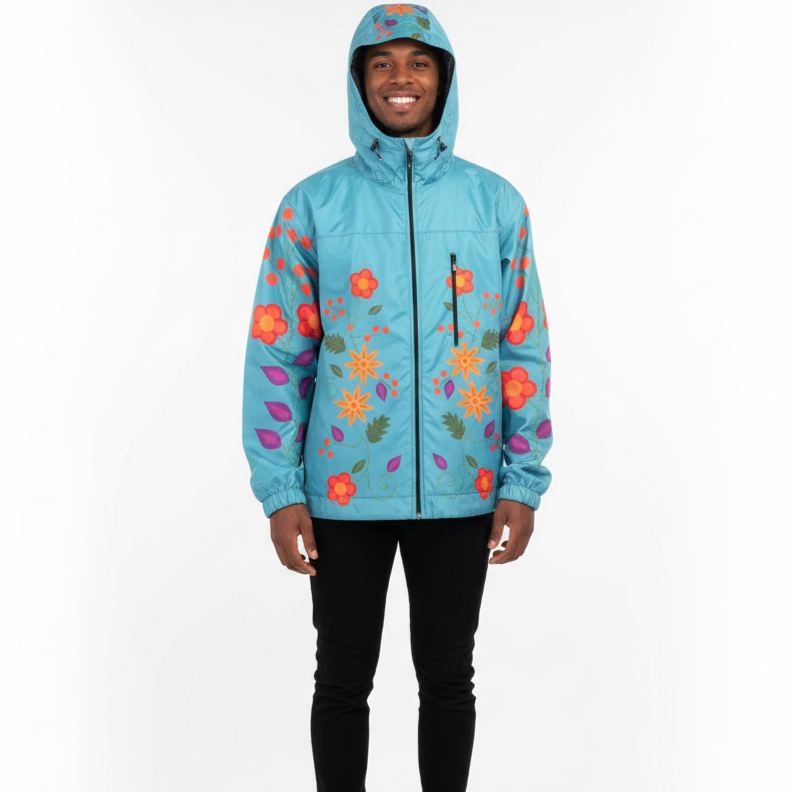 OLDTRIBES™ Turquoise Spring Blossom Windbreaker