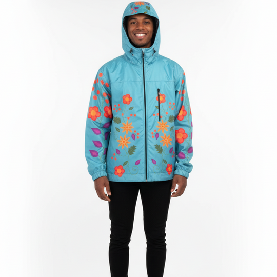 OLDTRIBES™ Turquoise Spring Blossom Windbreaker