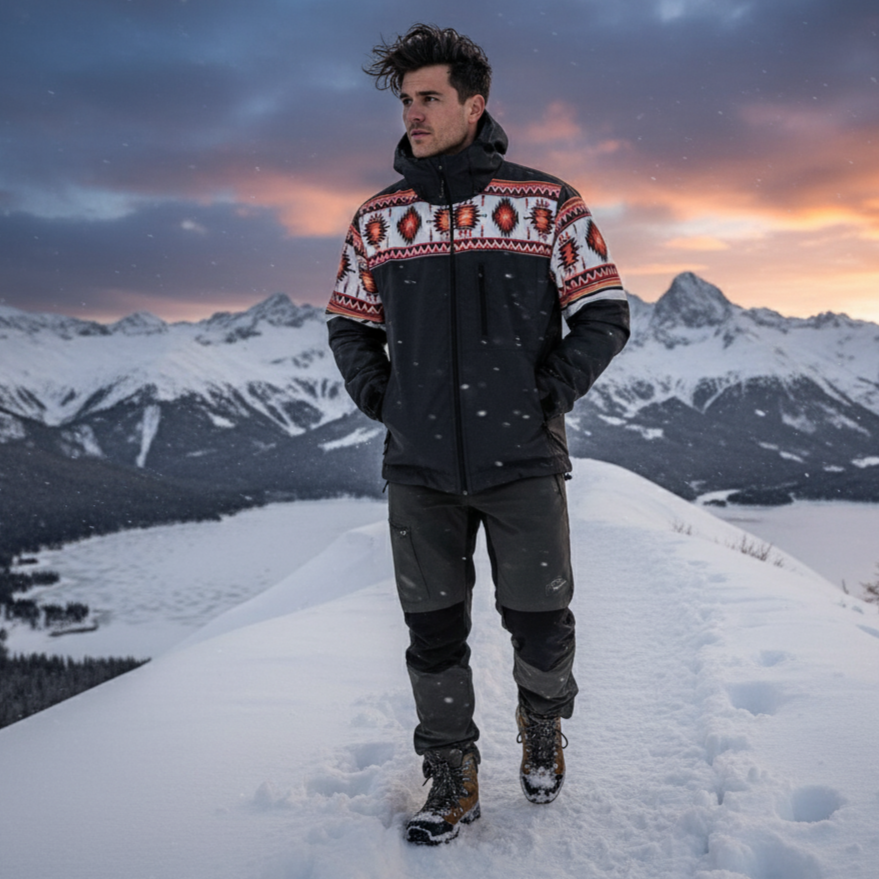 OLDTRIBES™ Sunburst Diamond Print Windbreaker